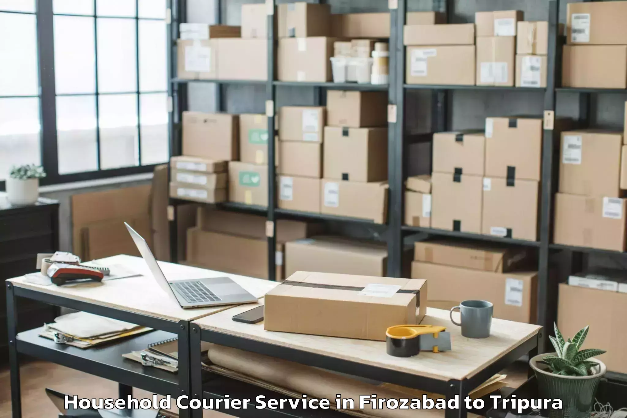 Book Firozabad to Santirbazar Household Courier